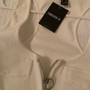 NWT forever 21 white crop top tank top